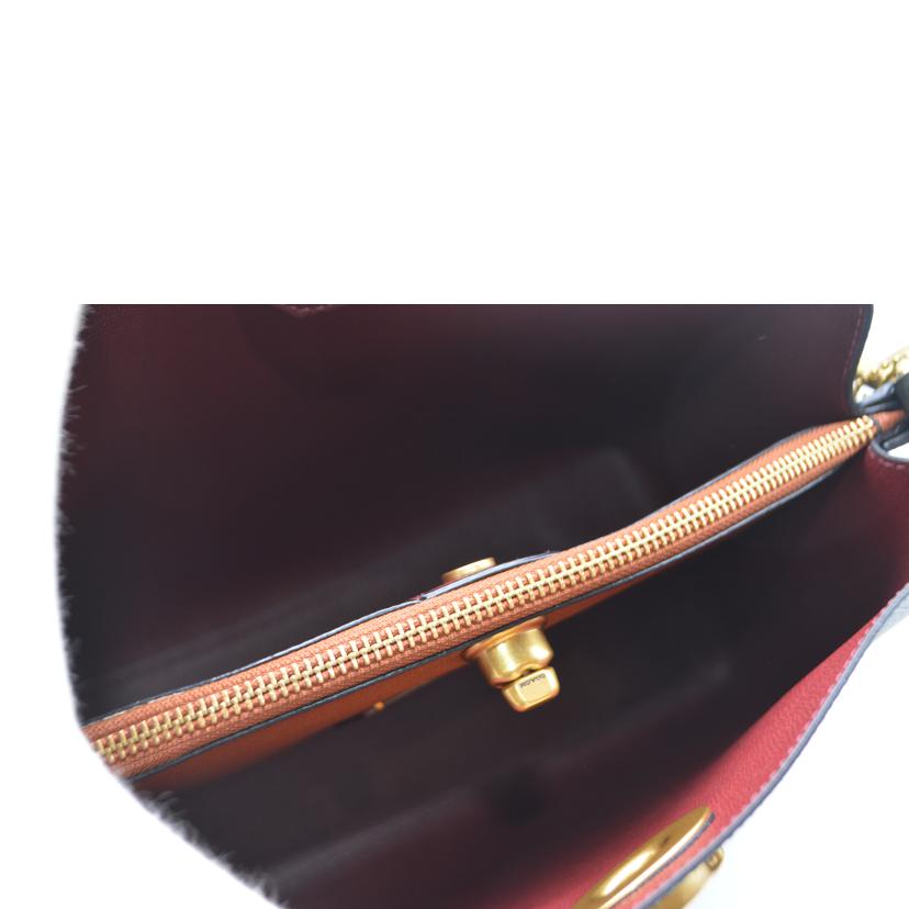 COACH コーチ/ウィロウカラーブロック2wayレザーハンド／カーキ/C2590//H21**/SAランク/89