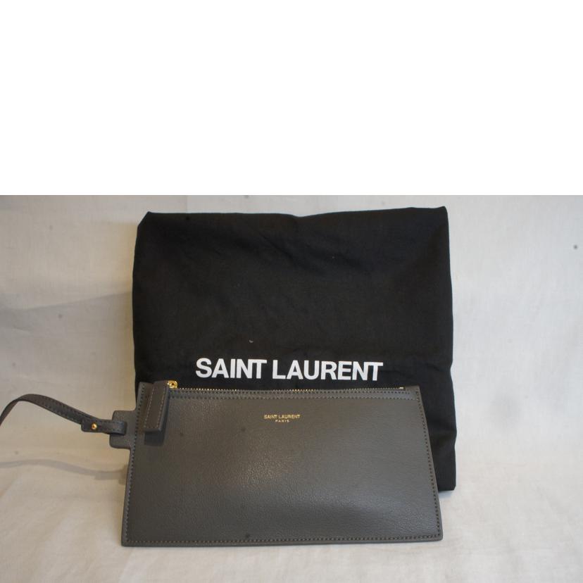 SAINT　LAURENT サンローラン/ショッピングトートグレー／ポーチ付/600281//Aランク/92