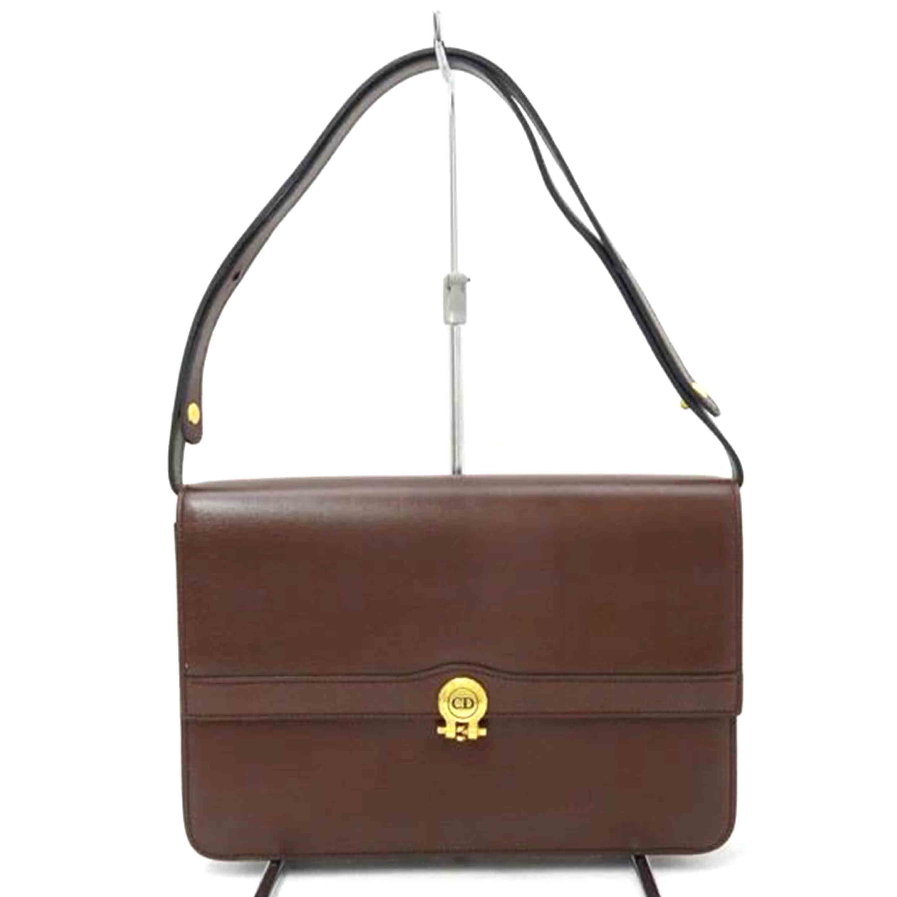 ChristianDior クリスチャンディオール/レザーショルダー／ブラウン//ABランク/69