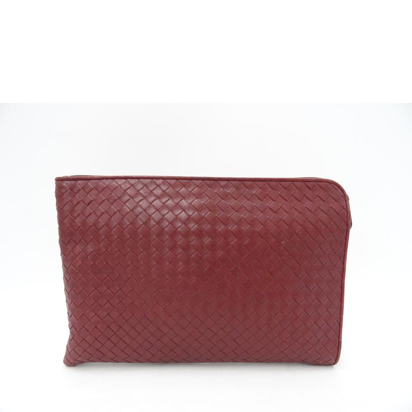 BOTTEGA　VENETA ボッテガヴェネタ/イントレチャートクラッチバッグ／ワインレッド//Bランク/69