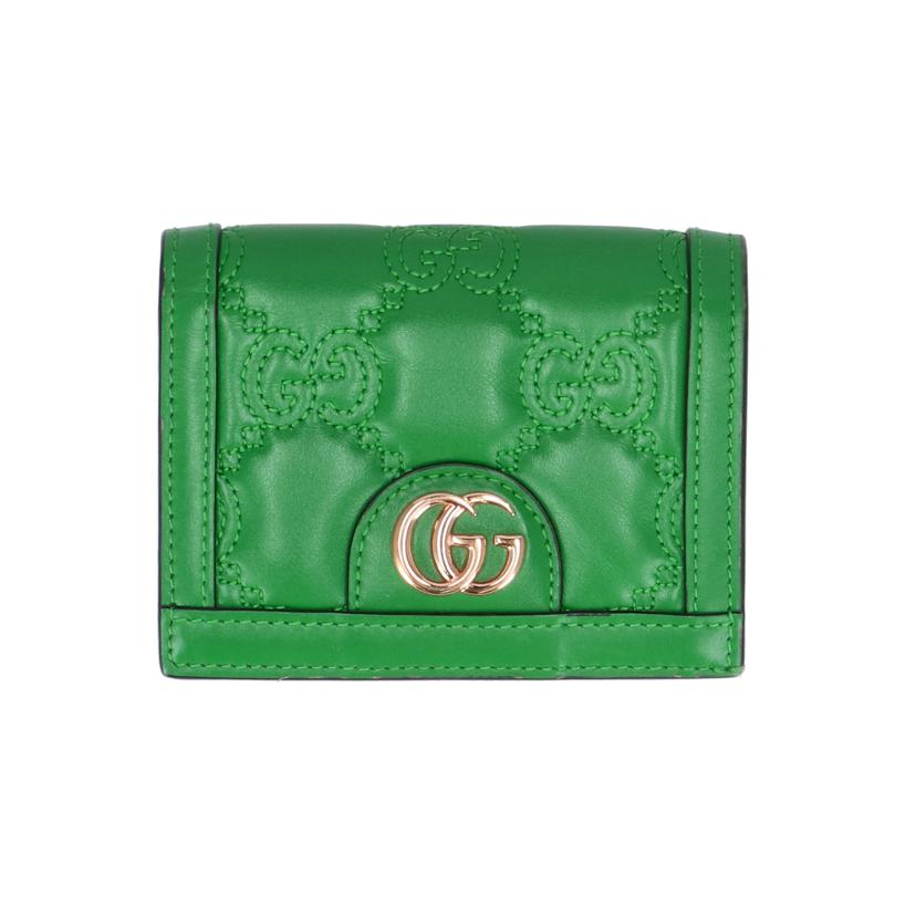 GUCCI グッチ/GGマトラッセフラップウォレット／グリーン/723786//493***/Aランク/91