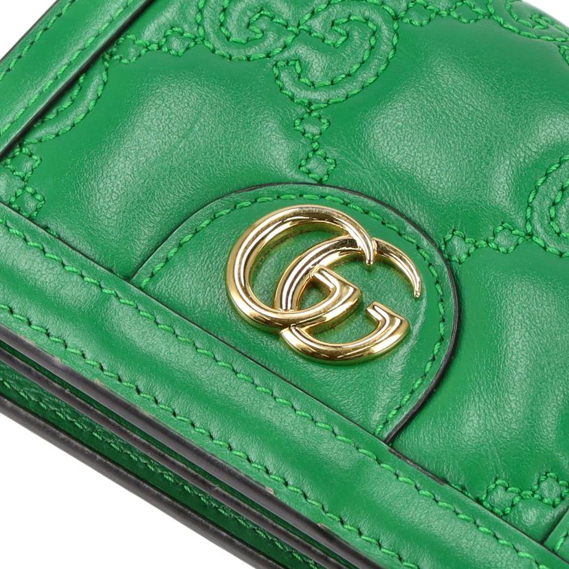 GUCCI グッチ/GGマトラッセフラップウォレット／グリーン/723786//493***/Aランク/91