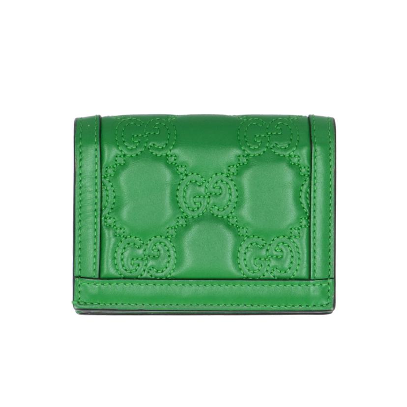 GUCCI グッチ/GGマトラッセフラップウォレット／グリーン/723786//493***/Aランク/91