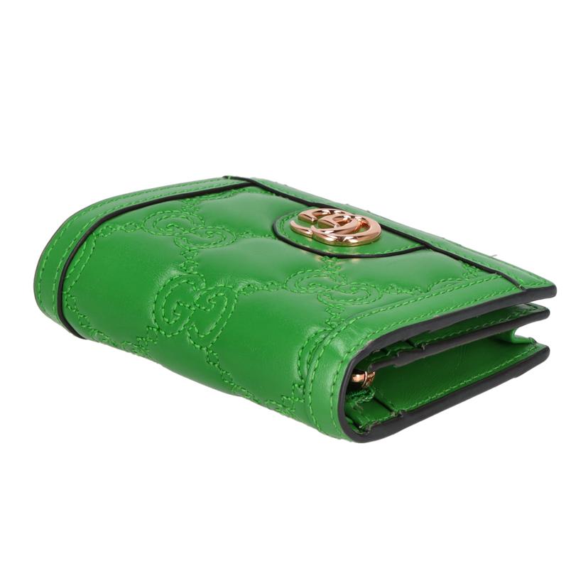 GUCCI グッチ/GGマトラッセフラップウォレット／グリーン/723786//493***/Aランク/91