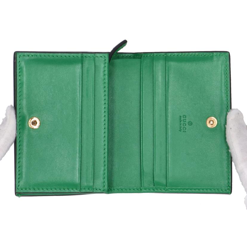 GUCCI グッチ/GGマトラッセフラップウォレット／グリーン/723786//493***/Aランク/91