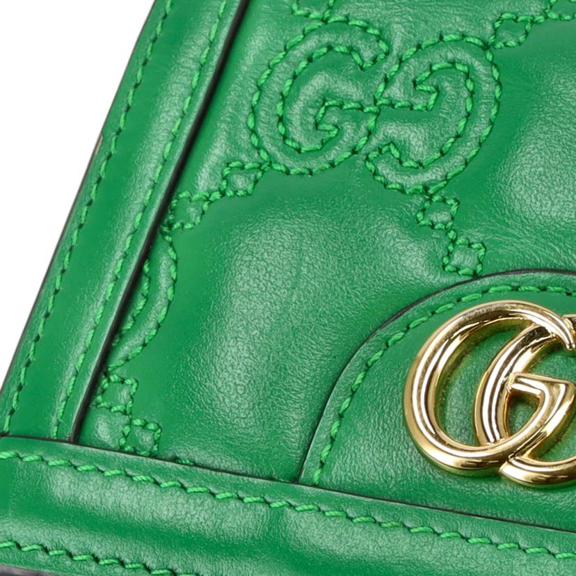 GUCCI グッチ/GGマトラッセフラップウォレット／グリーン/723786//493***/Aランク/91