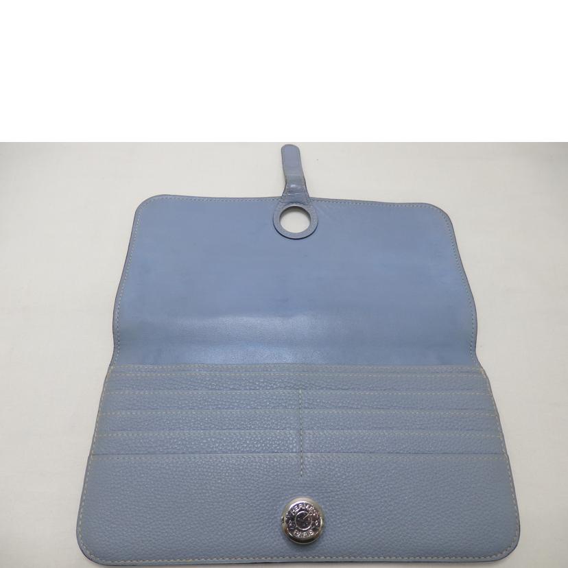 HERMES エルメス/ドゴンGM／シルバー金具／水色系//□P刻*/Bランク/84