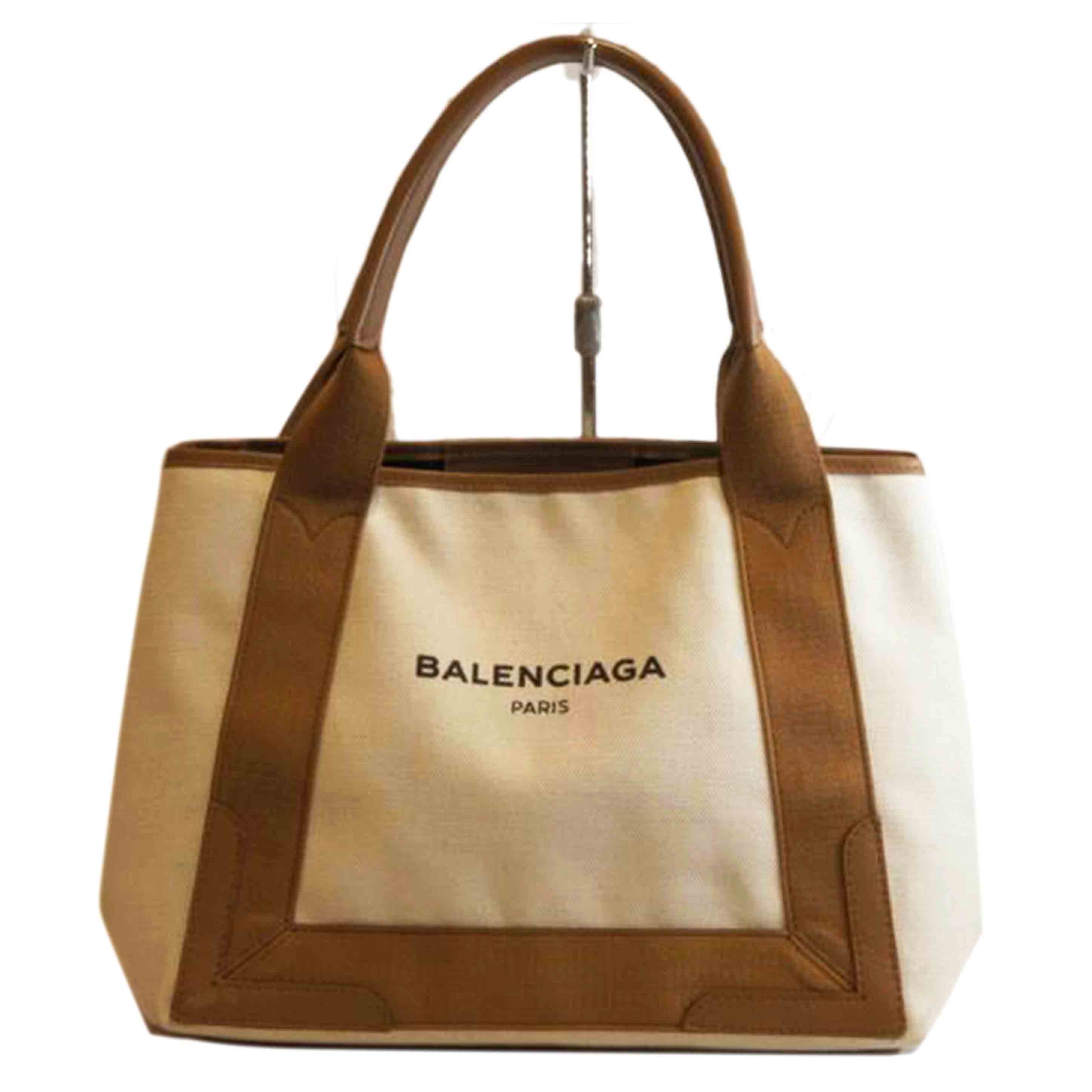 BALENCIAGA バレンシアガ/ネイビーカバスS／キャンバスロゴホワイト//ABランク/92