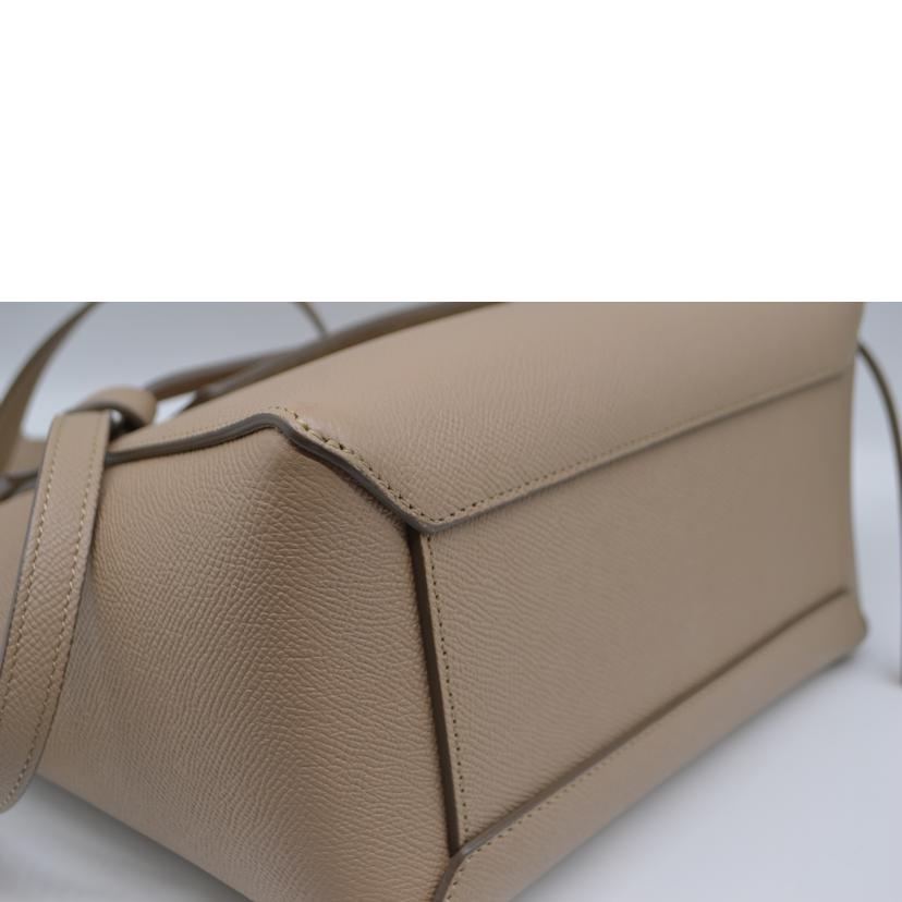 CELINE セリーヌ/ベルトバッグマイクロ／グレインカーフ／ライトトープ/18915 3ZVA 18LT//W-A******/Aランク/89