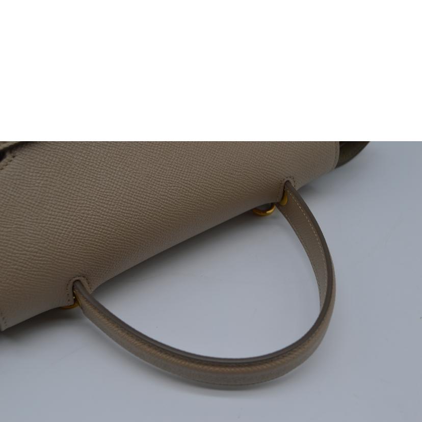 CELINE セリーヌ/ベルトバッグマイクロ／グレインカーフ／ライトトープ/18915 3ZVA 18LT//W-A******/Aランク/89