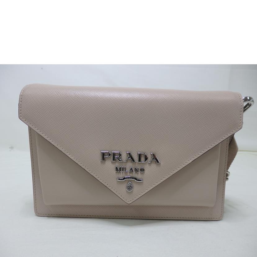 PRADA プラダ/ミニエンベローブ／ショルダーバッグ／サフィアーノ／ピンク/1BP020//Aランク/84