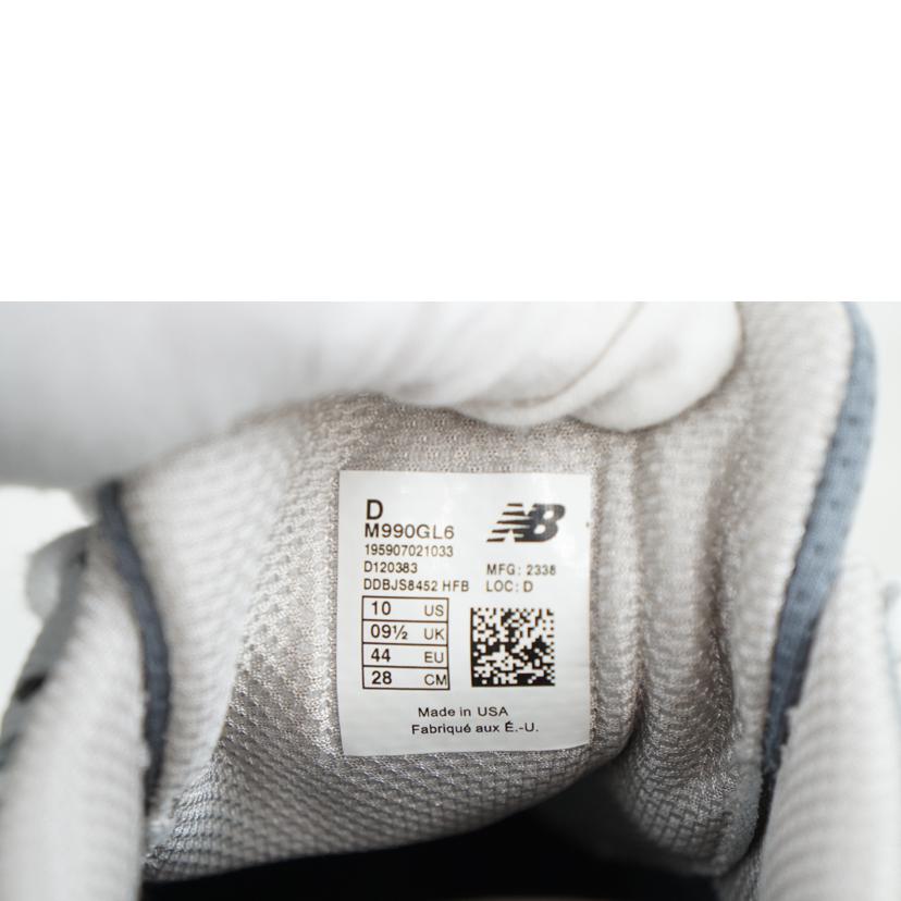 NB ニューバランス/NB　スニーカー990／グレー　28．0/M990GL6//Aランク/67
