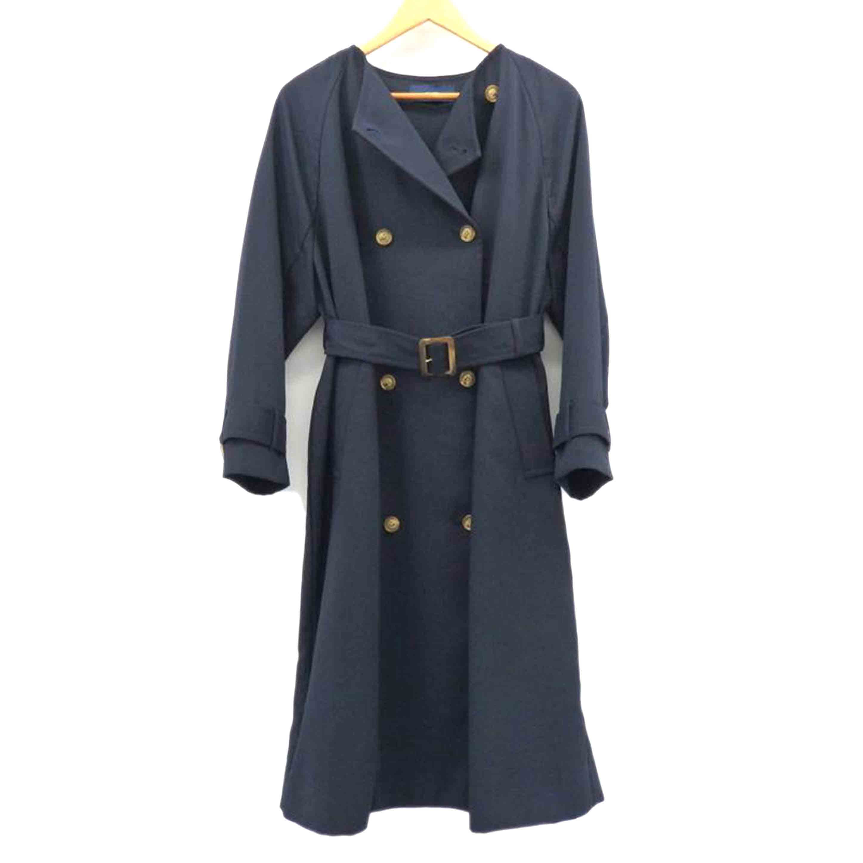 SHIPS シップス/ノカラーロングダブルボタン　ライトコート　ネイビー　/314-10-0165//ABランク/77