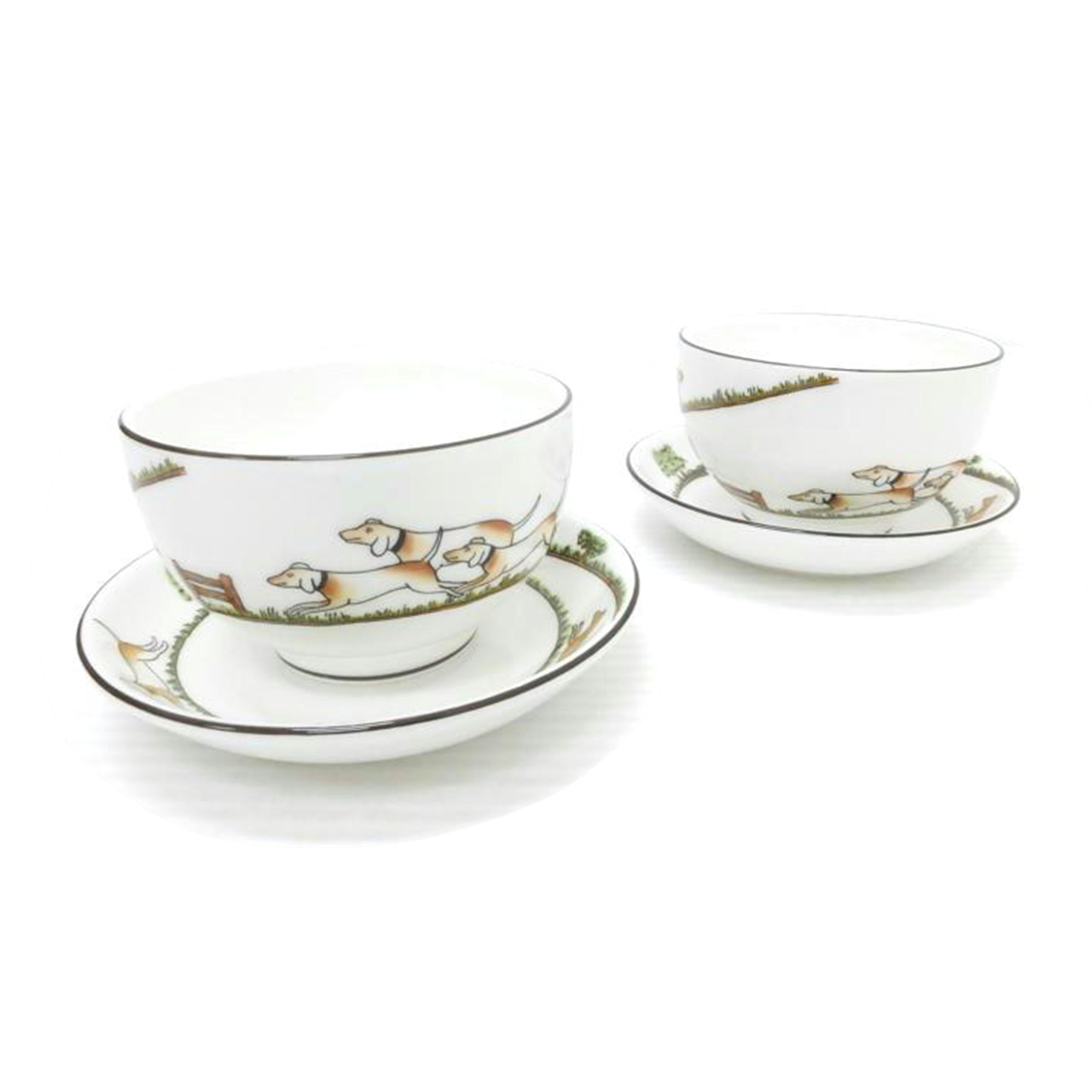 WEDGWOOD ウェッジウッド/ペアカップ＆ソーサー/ﾊﾝﾃｨﾝｸﾞｼｰﾝ//Aランク/88