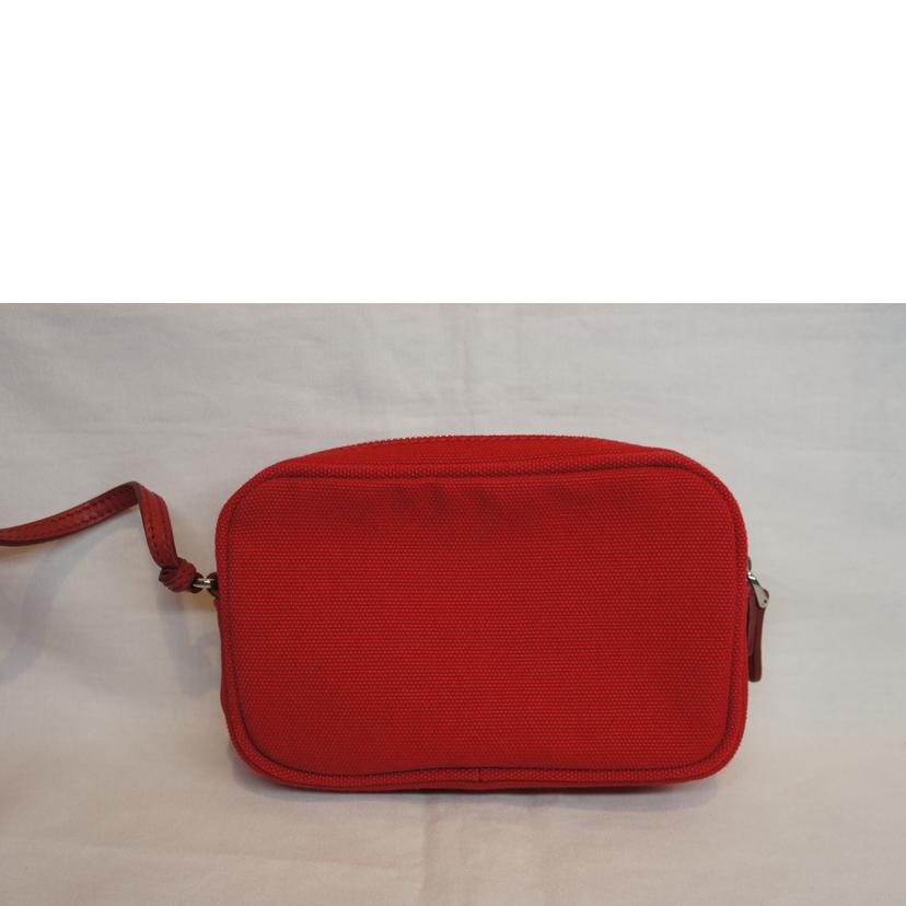 PRADA プラダ/カナパ2WAY／ポーチ付／グロメットキャンバス／パンチングスタッズ／レッド/1BA439//14/*/Aランク/92