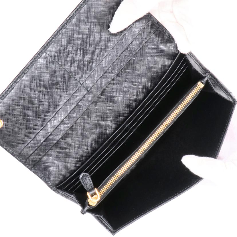 PRADA ブラック 長財布 リボンモチーフ PRADA プラダ/ブランド
