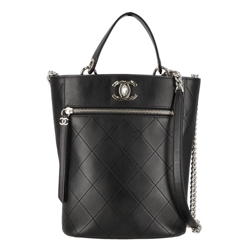 CHANEL CHANEL/ココマークバケットチェーンショルダー／ブラックSV金具/AS0577//275*****/Aランク/75