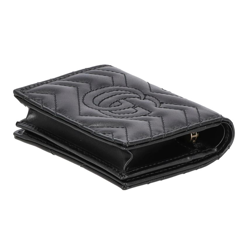 GUCCI グッチ/GGマーモントダブルGミニウォレット／ブラック/466492//525***/SAランク/77