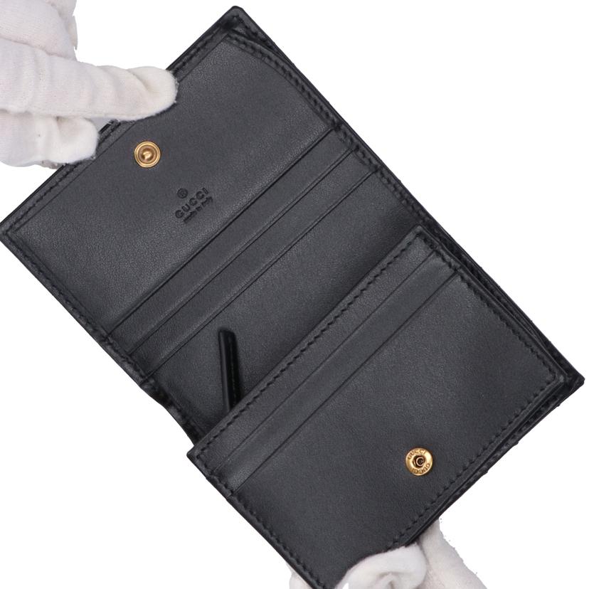 GUCCI グッチ/GGマーモントダブルGミニウォレット／ブラック/466492//525***/SAランク/77