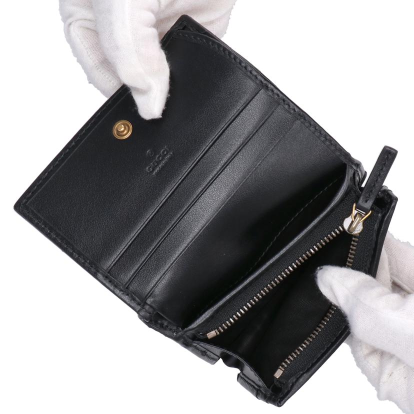 GUCCI グッチ/GGマーモントダブルGミニウォレット／ブラック/466492//525***/SAランク/77