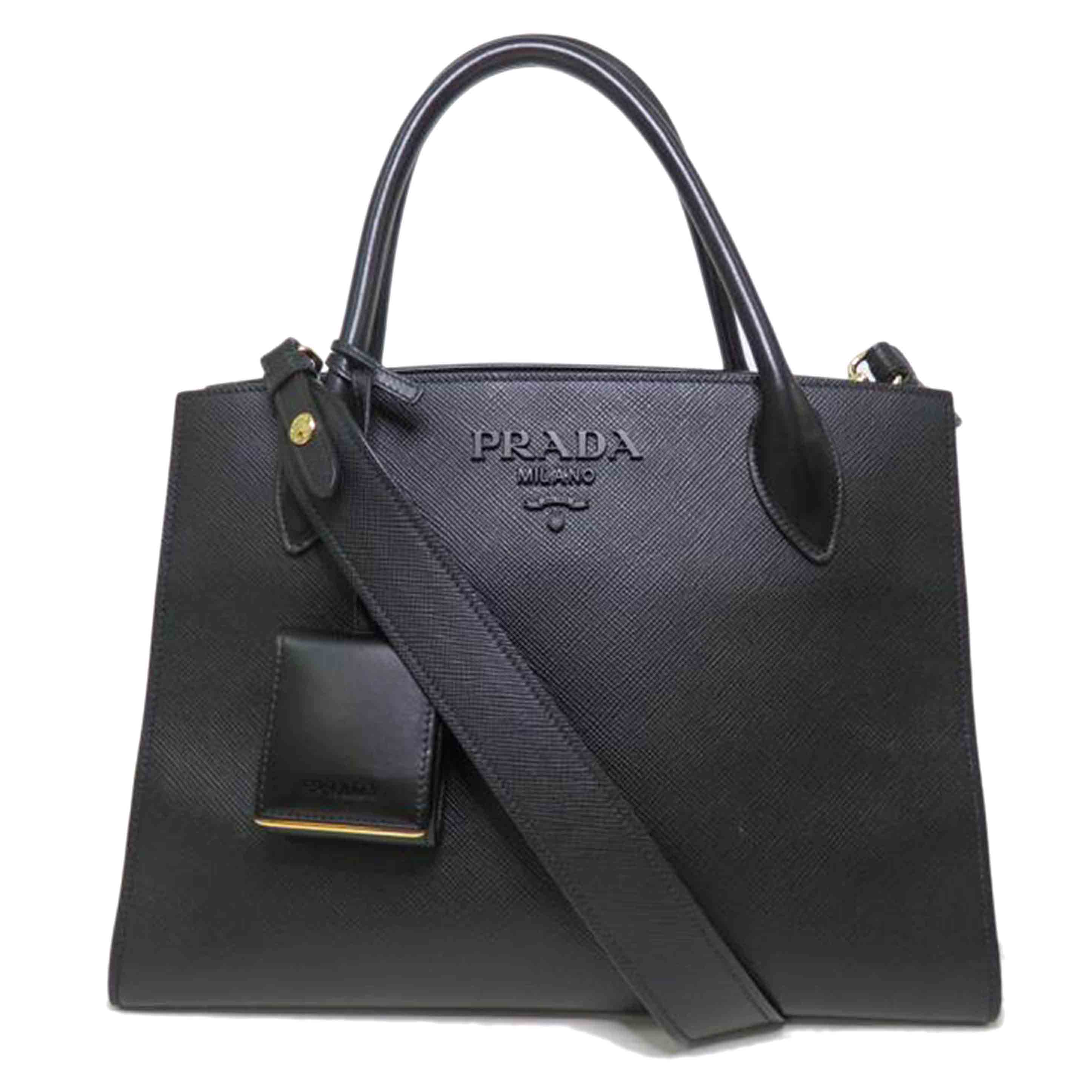 PRADA プラダ/モノクローム／2wayハンドバッグ／サフィアーノ／ネロ／黒/1BA155//59/Aランク/84