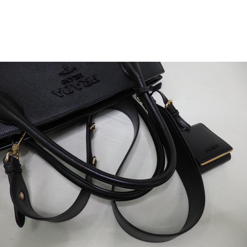 PRADA プラダ/モノクローム／2wayハンドバッグ／サフィアーノ／ネロ／黒/1BA155//59/Aランク/84