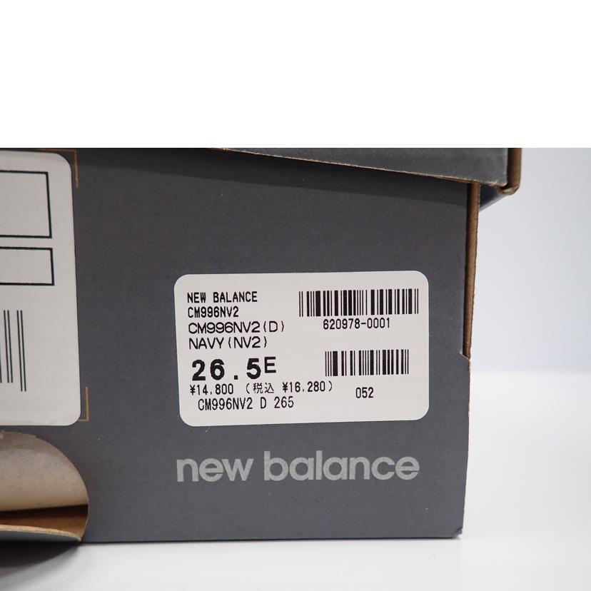new　balance ﾆｭｰﾊﾞﾗﾝｽ/NB996　NV　スニーカー/CM996NV2//26.5cm/Bランク/62