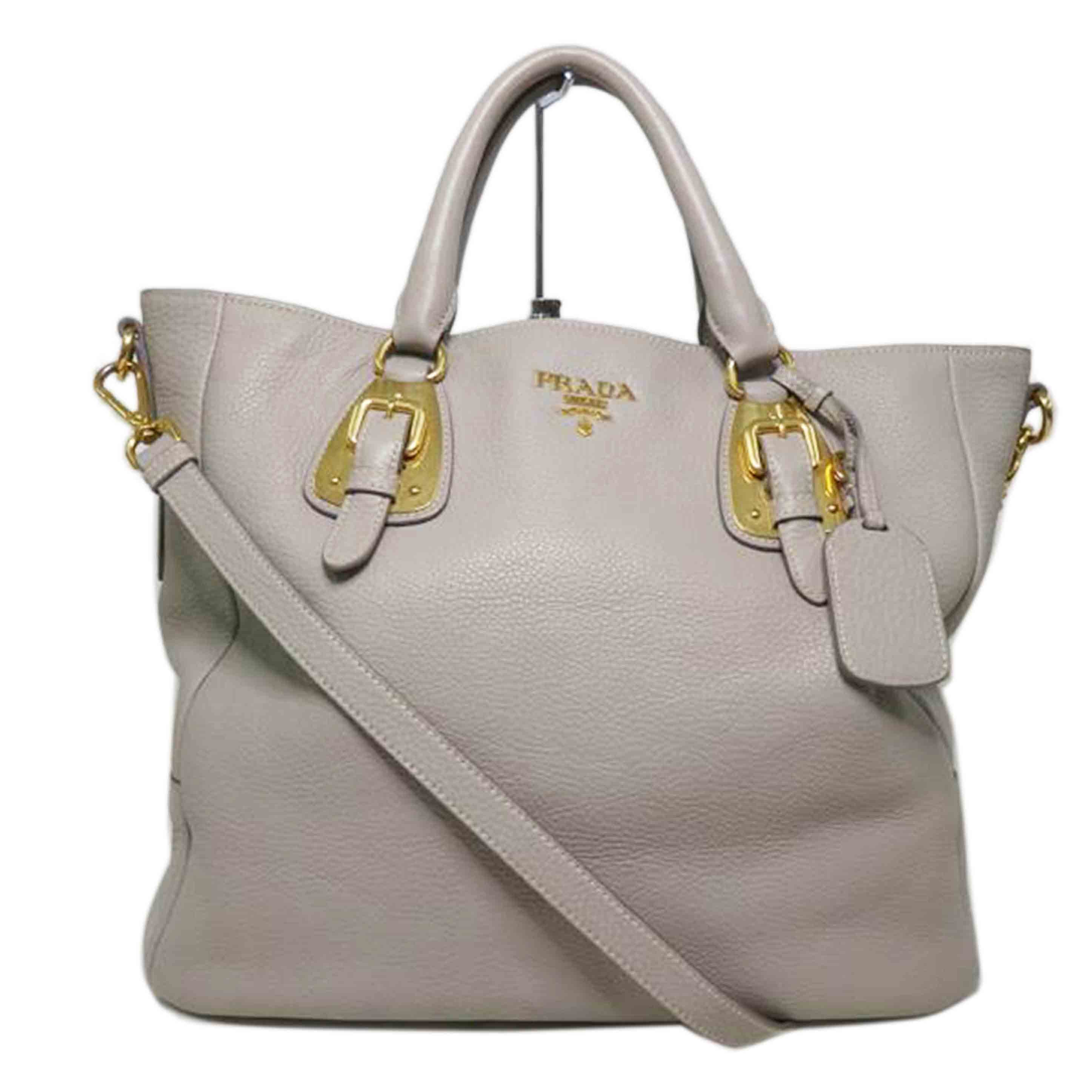 PRADA プラダ/2wayレザーハンドバッグ／グレージュ／ゴールド金具//173/ABランク/84