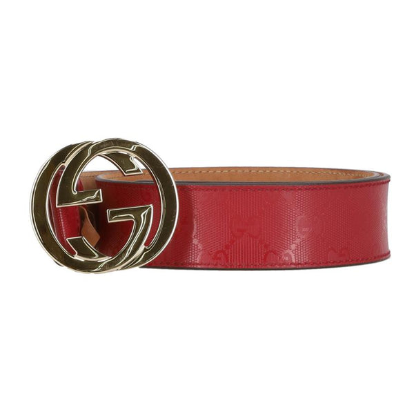 グッチ GUCCI インターロッキング エナメルベルト68〜73cm GG GUCCI✨グッチ ベルト エナメル 革 インターロッキング 細め