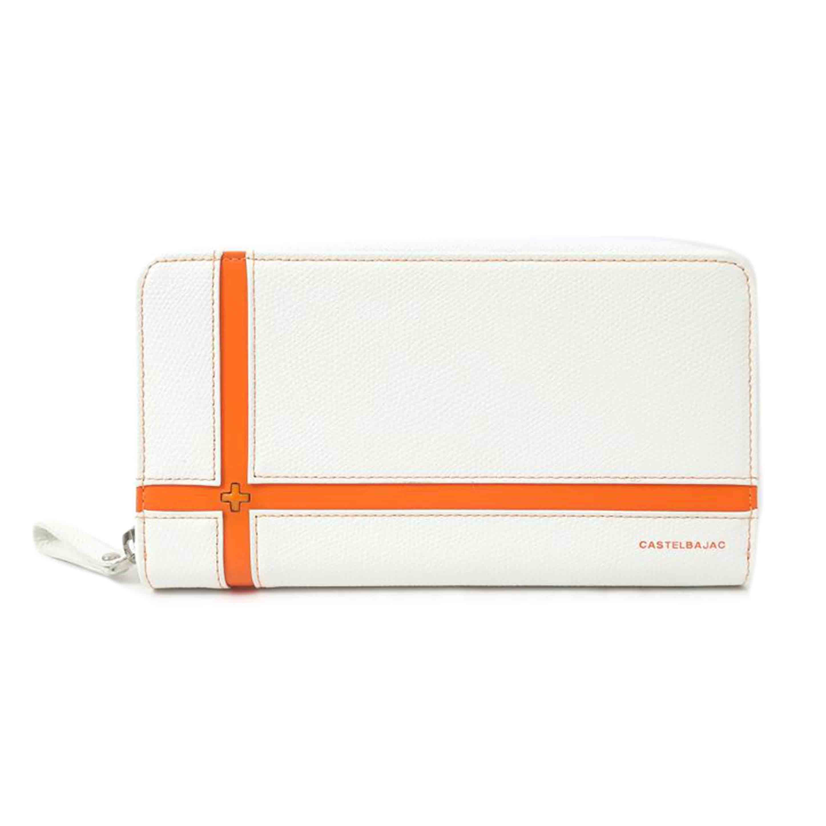 CASTELBAJAC カステルバジャック/ブローチ　長財布　牛革　ホワイト/056618//Aランク/65