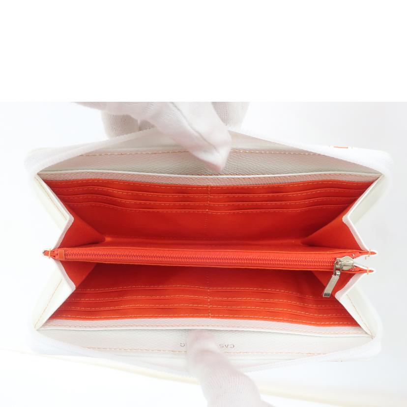 CASTELBAJAC カステルバジャック/ブローチ　長財布　牛革　ホワイト/056618//Aランク/65