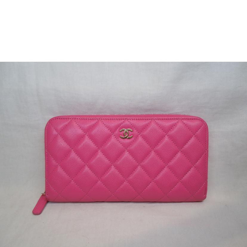 CHANEL/マトラッセラウンドジップピンクG金具/AP0242//U5E*****/ABランク/92