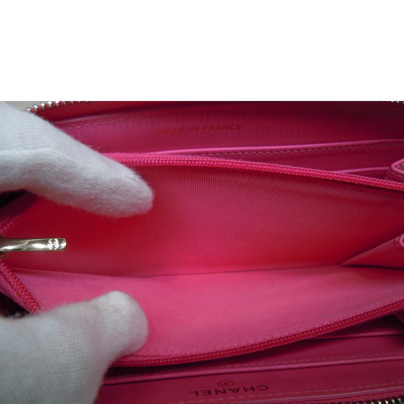CHANEL/マトラッセラウンドジップピンクG金具/AP0242//U5E*****/ABランク/92