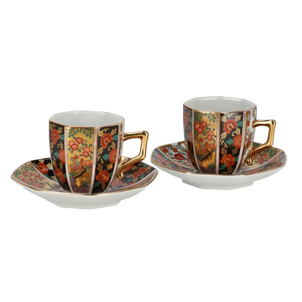 有田焼/金彩八角コーヒーカップ&amp;ソーサー/ペア/Aランク/93【中古】 有田焼/金彩八角コーヒーカップ&ソーサー/ペア/Aランク/93【中古