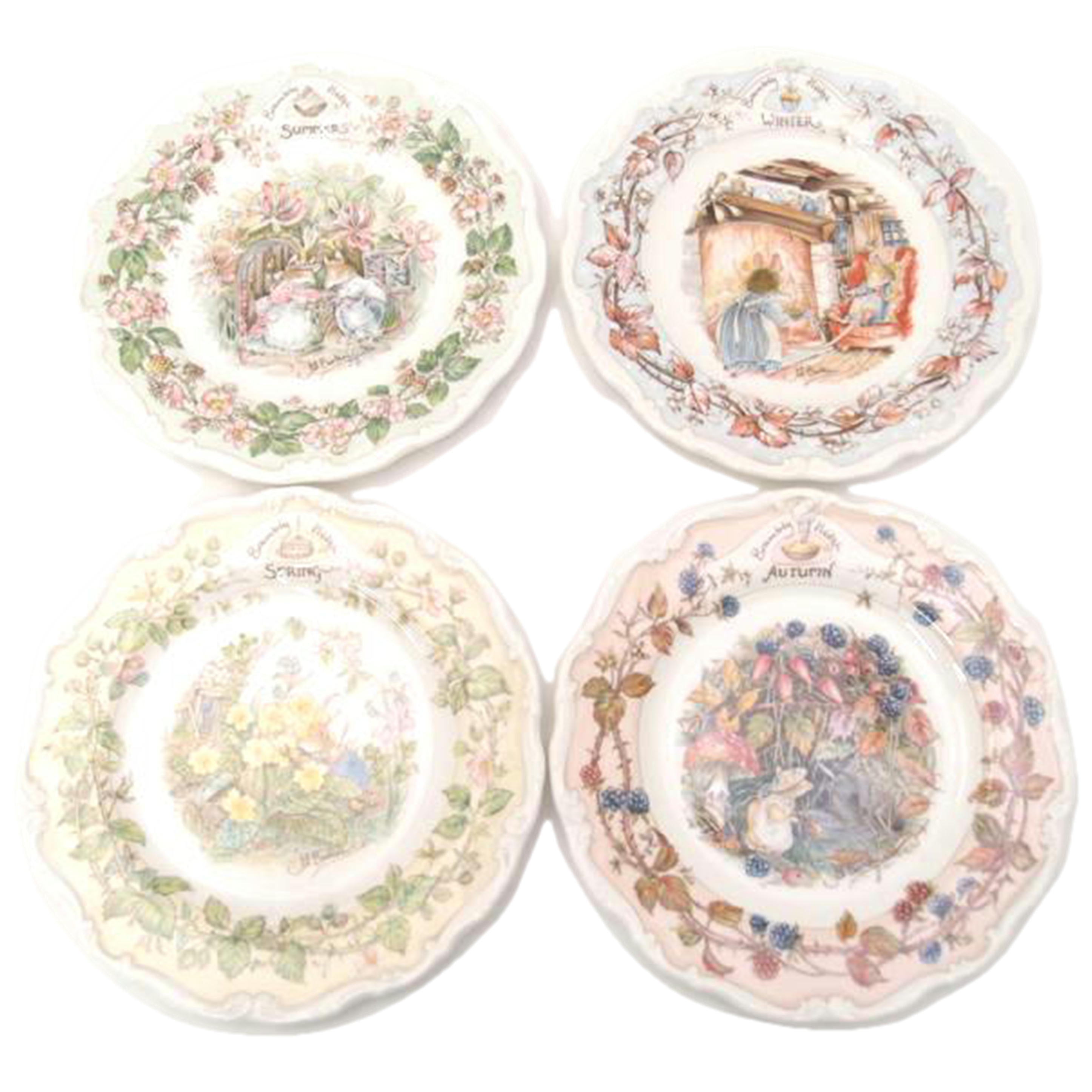 Royal　Doulton ロイヤルドルトン/ブランブリーヘッジ　フォーシーズン　プレート4枚セット　春夏秋冬/BRAMBLY HEDGE//Aランク/69