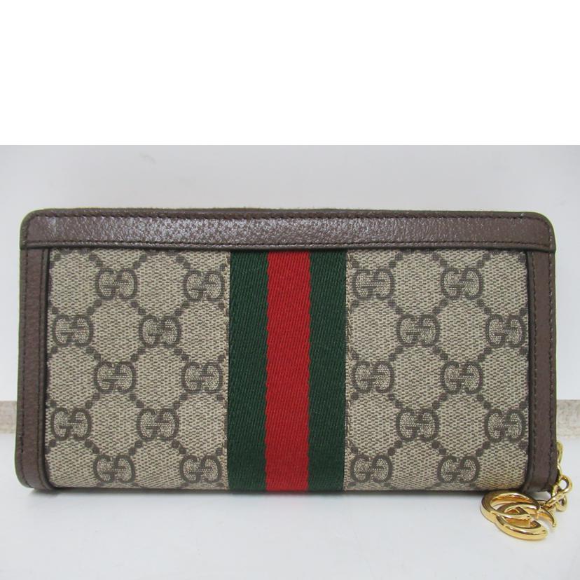 GUCCI/ラウンドファスナー長財布／オフディアGG/523154//525***/ABランク/63