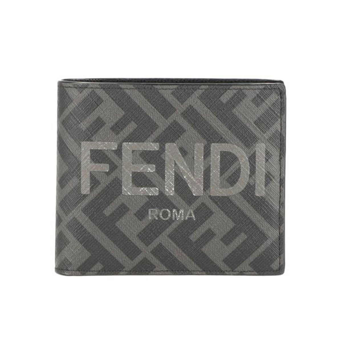 FENDI フェンディ/ズッカ柄ロゴ二つ折り財布/ブラックグレー//ABランク/78