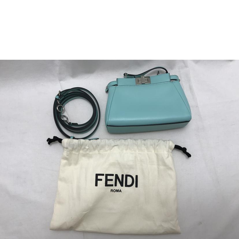 FENDI フエンディ/マイクロピーカブ　ミントグリーン　シルバー金具/8M0355-K47-159-8241//ABランク/51