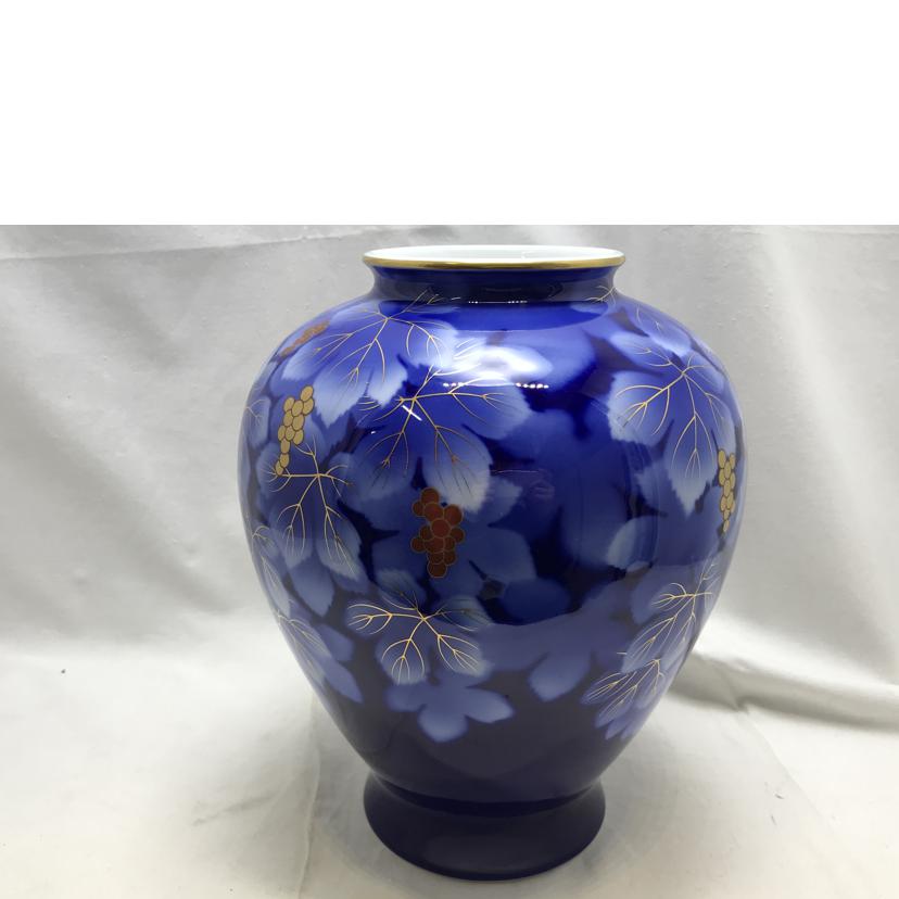 FUKAGAWASEIJI 深川製磁/呉須葡萄　F型9号花生//ABランク/51
