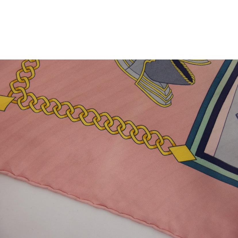 HERMES エルメス/◇カレ90／シルクスカーフ／ピンク　羽織りの激突//Bランク/04