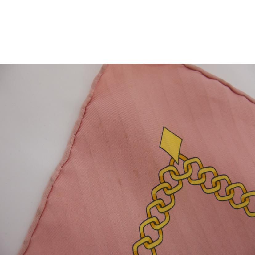 HERMES エルメス/◇カレ90／シルクスカーフ／ピンク　羽織りの激突//Bランク/04