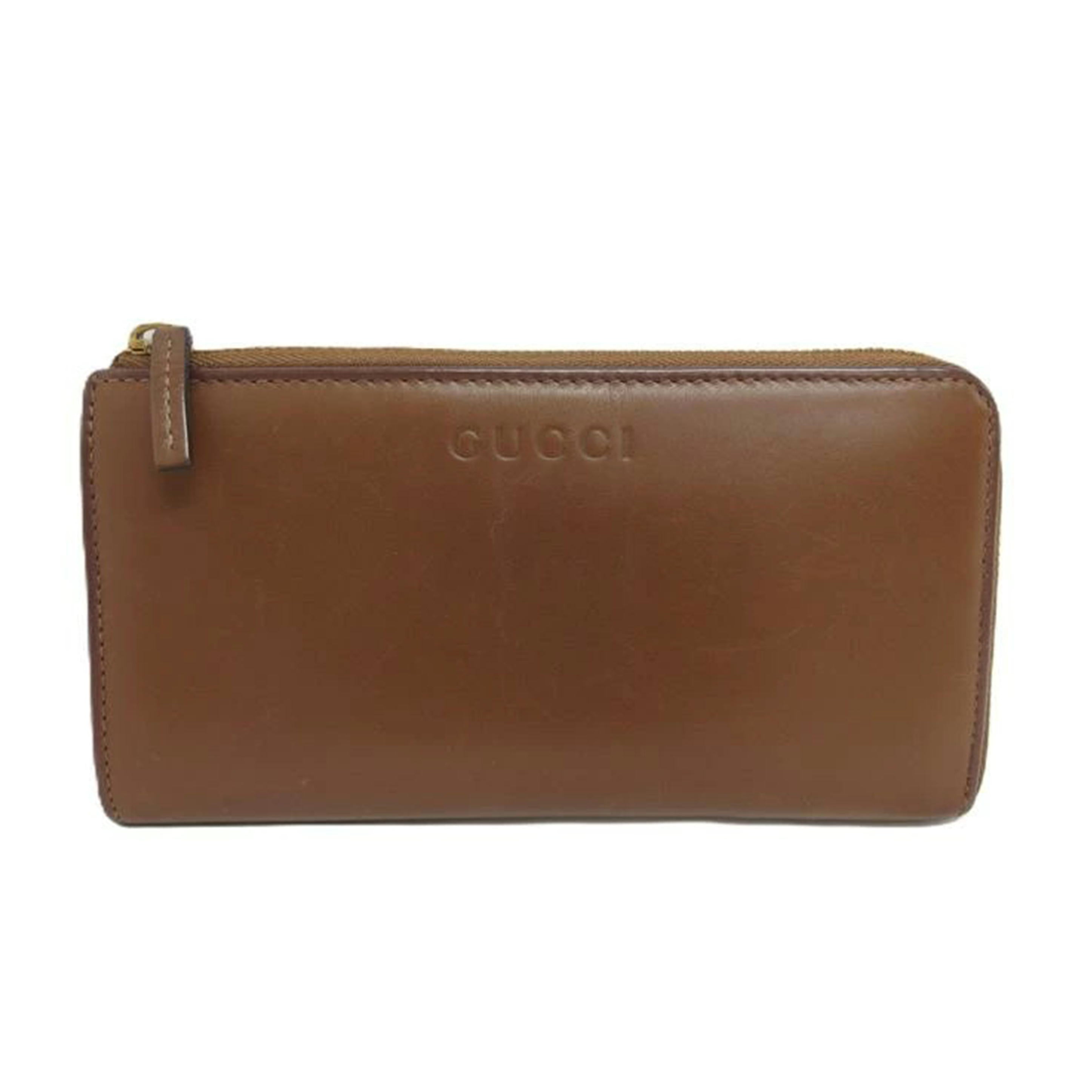 GUCCI グッチ/L字ファスナー長財布／ブラウン/332747//525***/Bランク/04