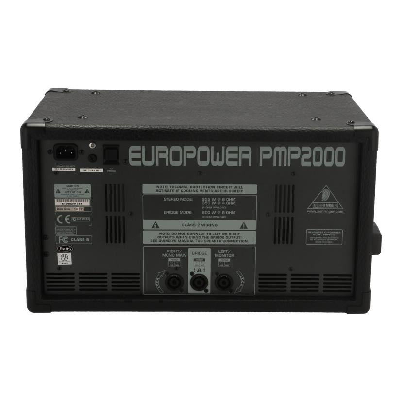 BEHRINGER ベリンガー　/パワードミキサー／EUROPOWER　/PMP2000//S1008241611/Bランク/62