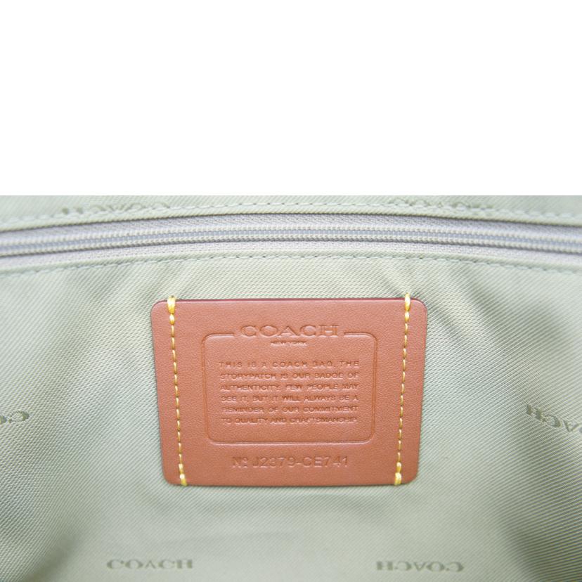 COACH ｺｰﾁ/サッチェルハンドフラワーアップリケ／グリーン/CE741//J23**/Aランク/75