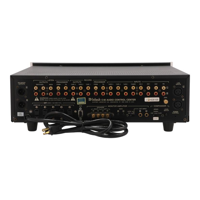 McIntosh マッキントッシュ/コントロールセンター/C40//JHD5105/Bランク/75