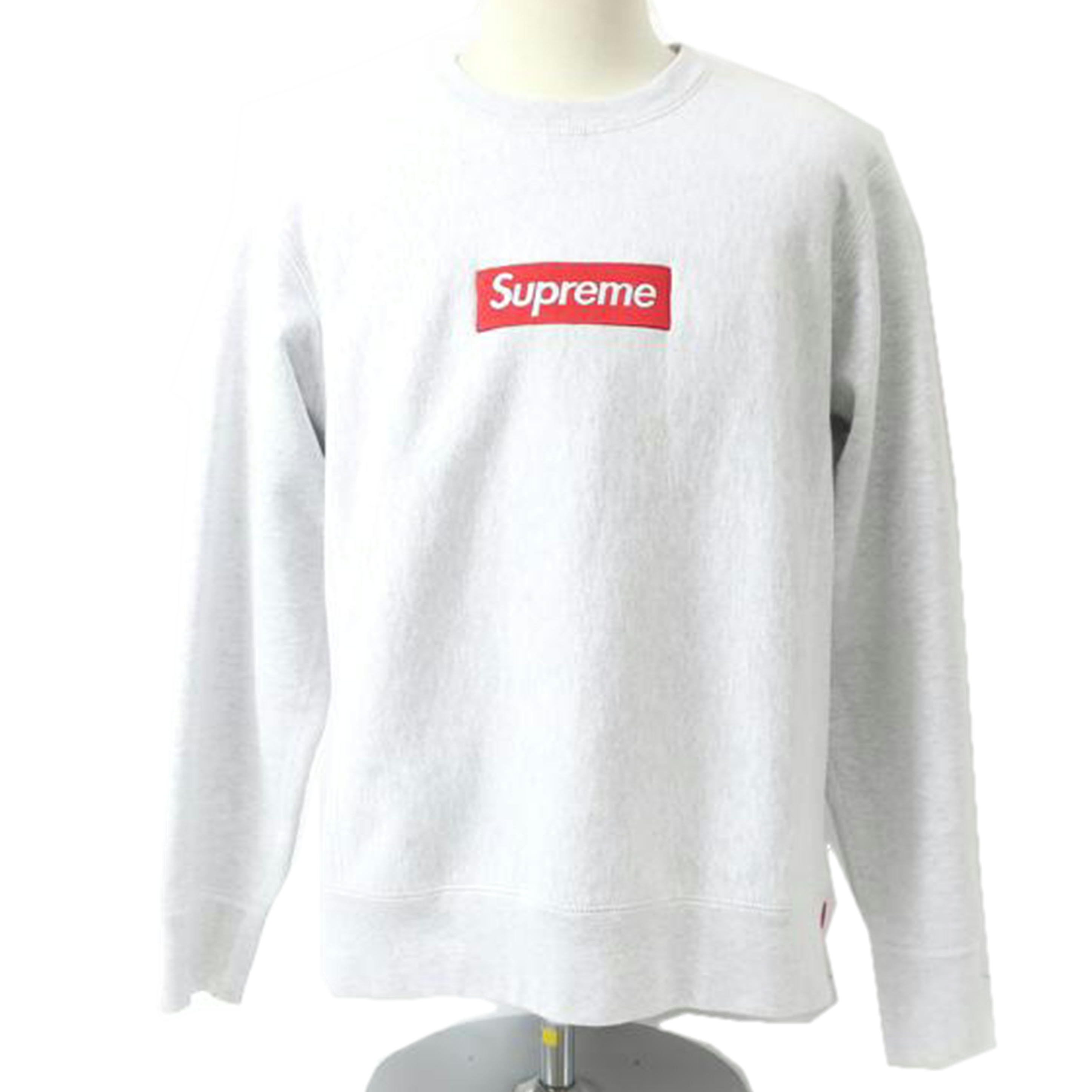 Supreme シュプリーム/ボックスロゴ　クルーネック　ライトグレー　Mサイズ//Aランク/65