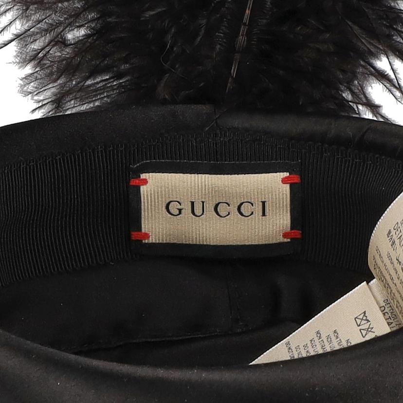GUCCI／25 グッチ/◇フェザーサテンハット/697224 3HAHJ//ｻｲｽ********/SAランク/75