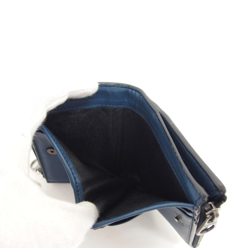 BOTTEGA　VENETA ボッテガヴェネタ/二つ折りコンパクト財布／ネイビー//P00*******/ABランク/04