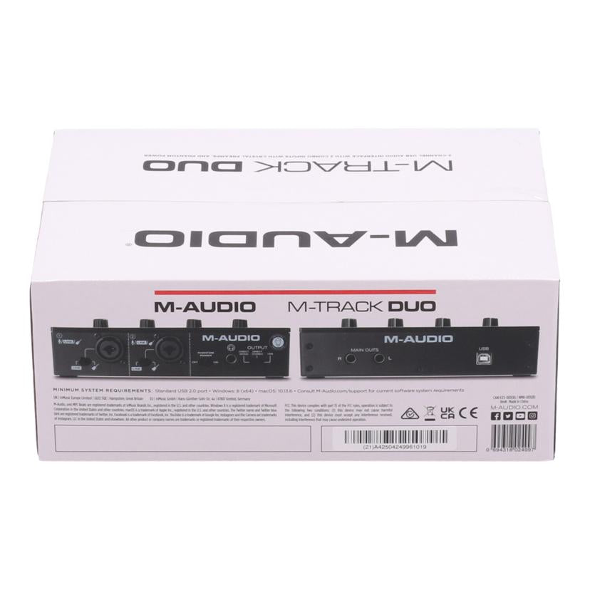 M－AUDIO エムオーディオ　/オーディオインターフェース未使用/M-TRACK DUO//A42504249961019/Sランク/62