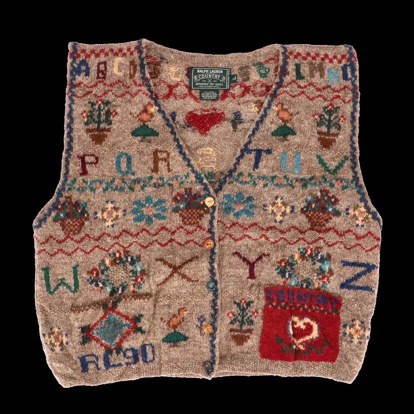 POLO　Country　Ralph　lauren/90＇s／ネイティブハンドニットベスト/ﾗﾙﾌ//ABランク/75